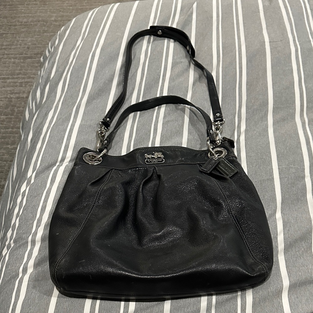 Coach Black Leather Shoulder Bag